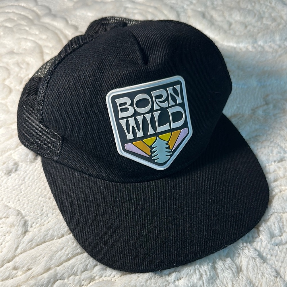 Born Wild Black youth snap back Cap unisex